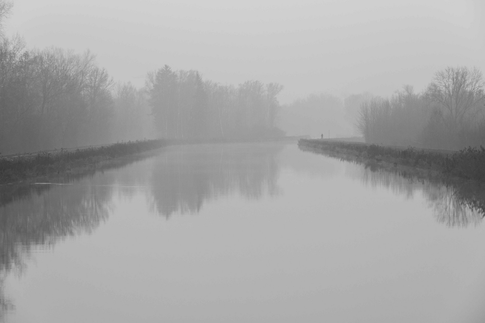 Lechkanal im Nebel