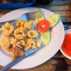 Lecker frisch gefangene Calamari