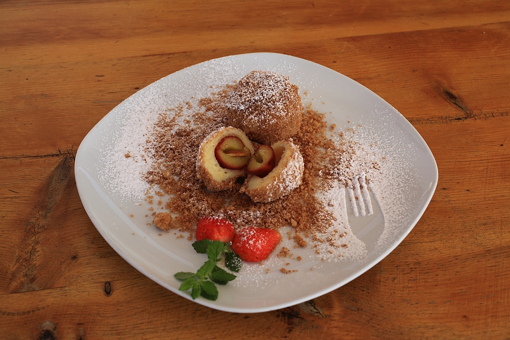 Lecker Knödel vom Haidgerberhof oben auf dem Ritten