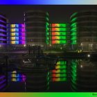 LED Fasade im Duisburg Binnenhafen