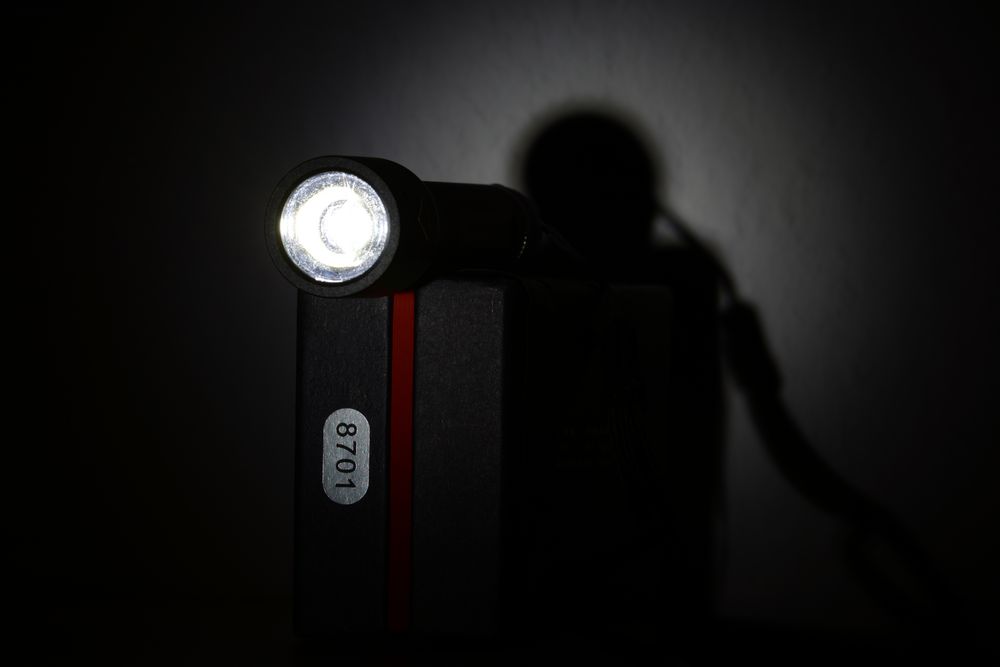 LED LENSER P5R (Zweibrüder), Linse, mit Schatten