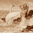 Leda y el cisne(versión en sepia)