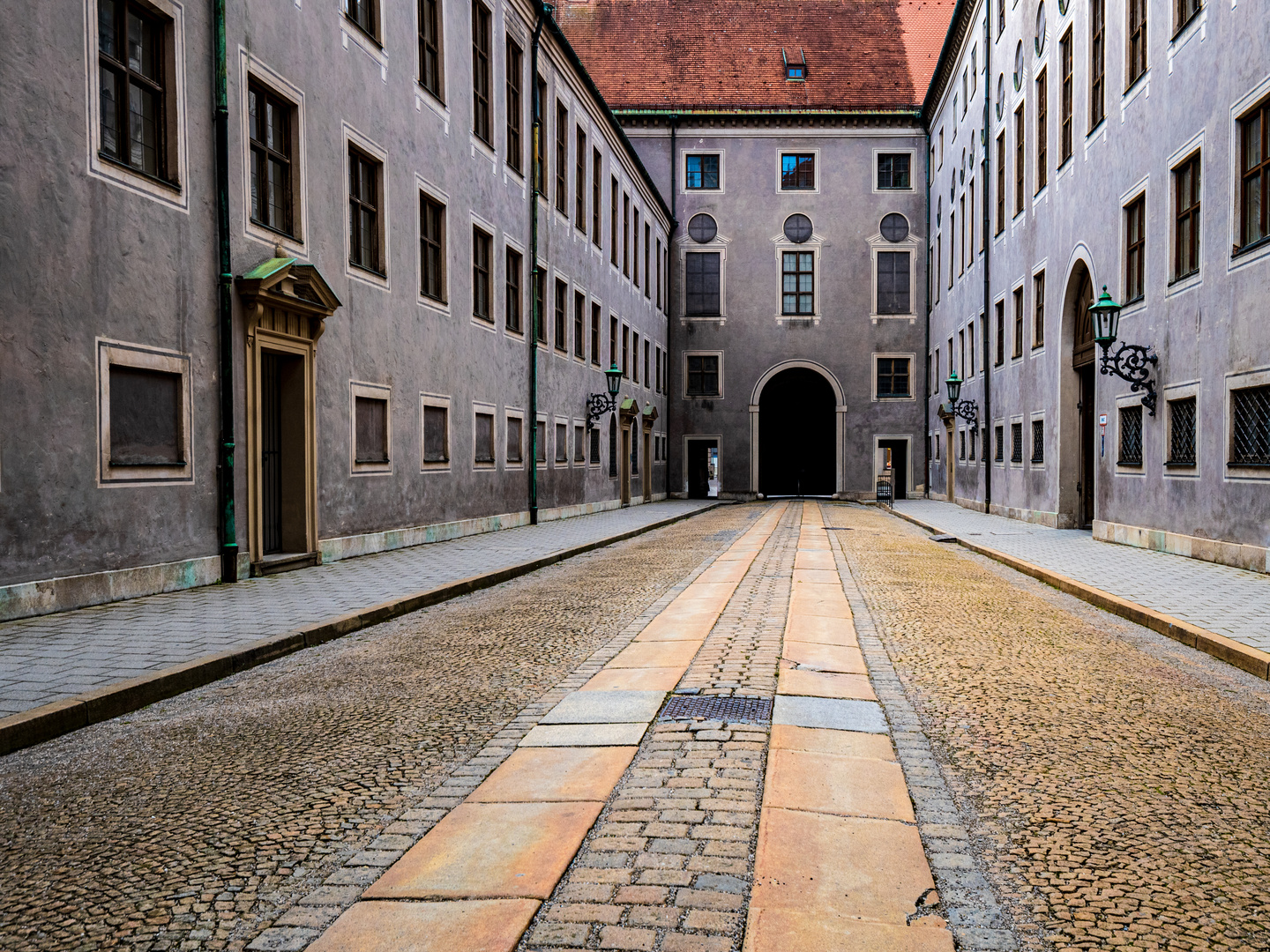 Leere Gassen in der Münchner Residenz