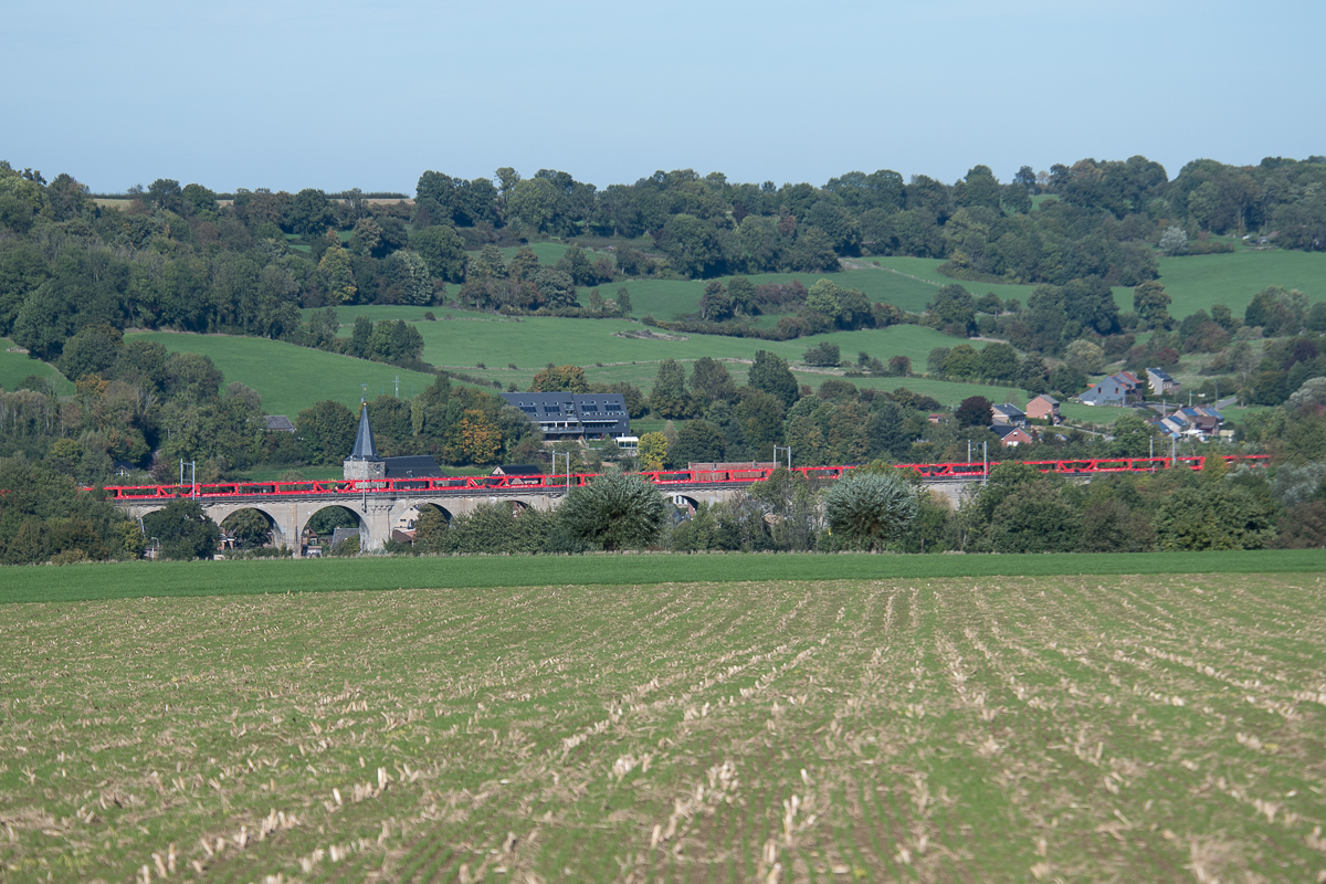 Leerer Autozug bei Sint-Martensvoeren (B)