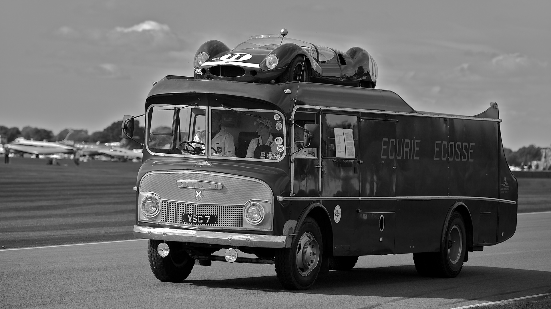 Legendärer Renntransporter der Ecurie Ecosse (Schottland)