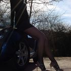 legs, heels, car