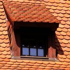 Lehnin / Brandenburg. Dachdetail in der Klosteranlage. Holz(!)-Schindeln