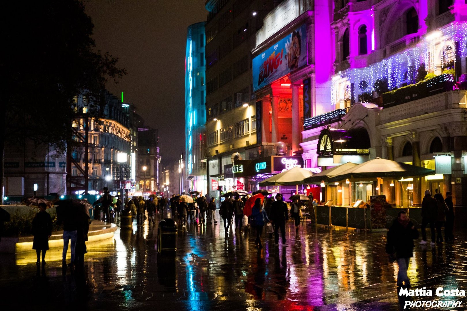Leicester Square under the rain