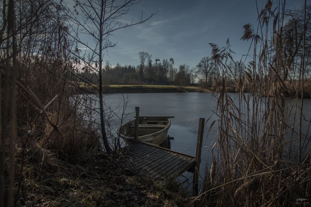 Leicht gefrorener Teich Foto & Bild wald, wasser, winter Bilder auf