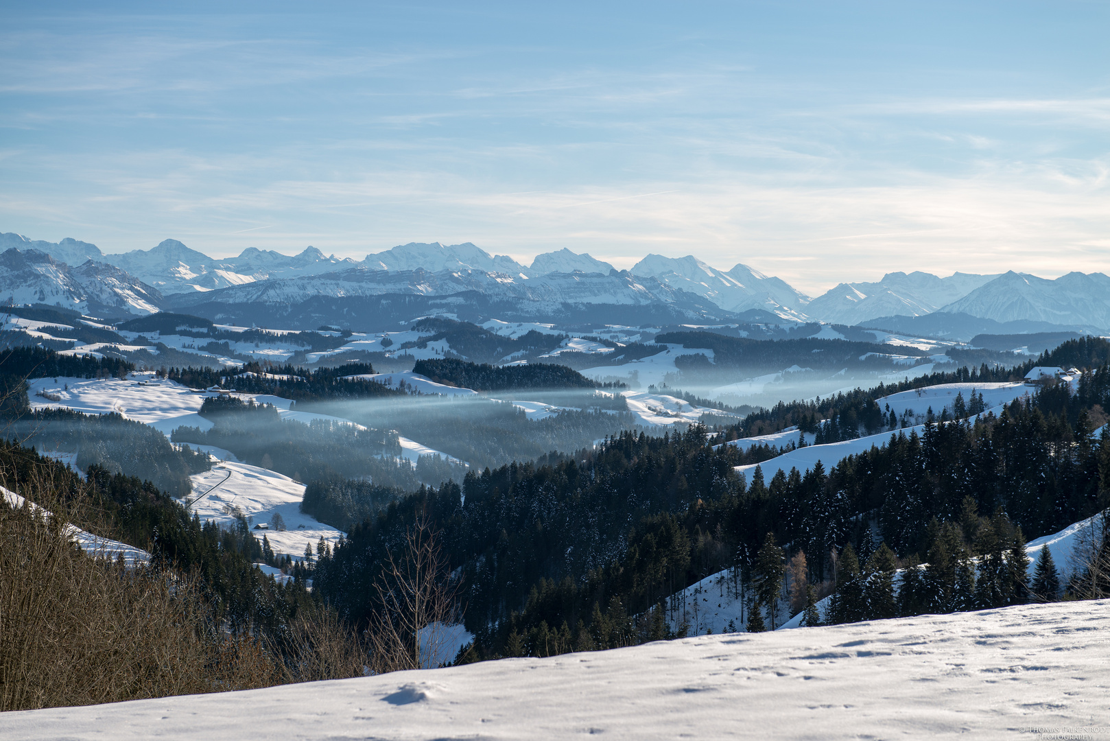 leichter Nebel über dem Emmental