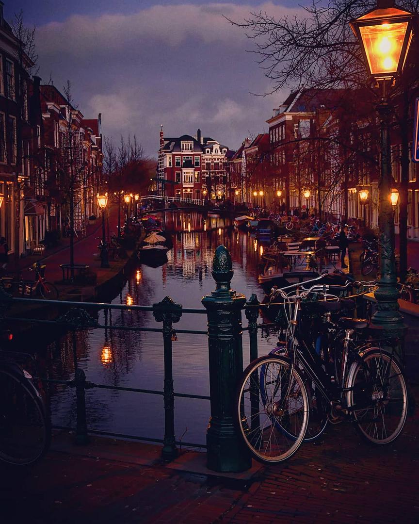 Leiden/ Netherlands evening view