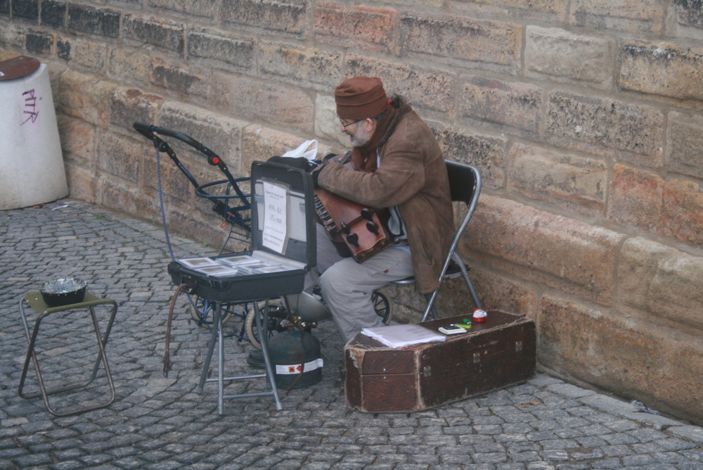 Leierspieler in Prag