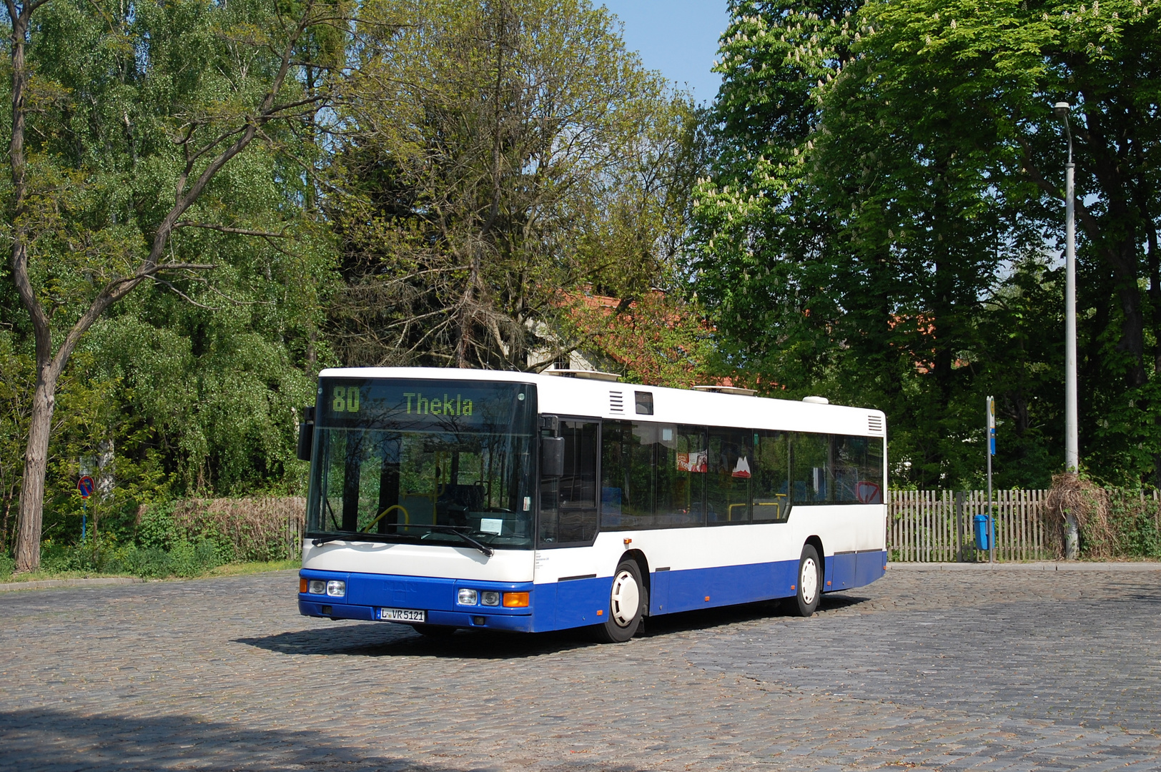 Leipzig, Thekla MAN NL 223 auf Linie 80