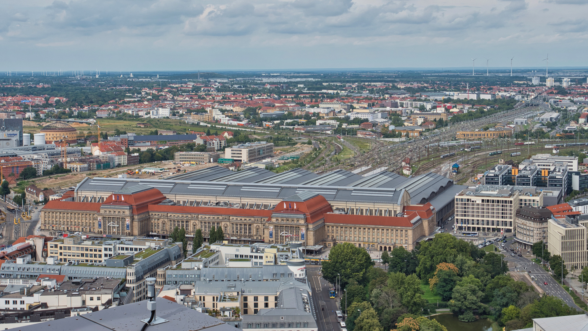 Leipziger Hauptbahnhof von oben