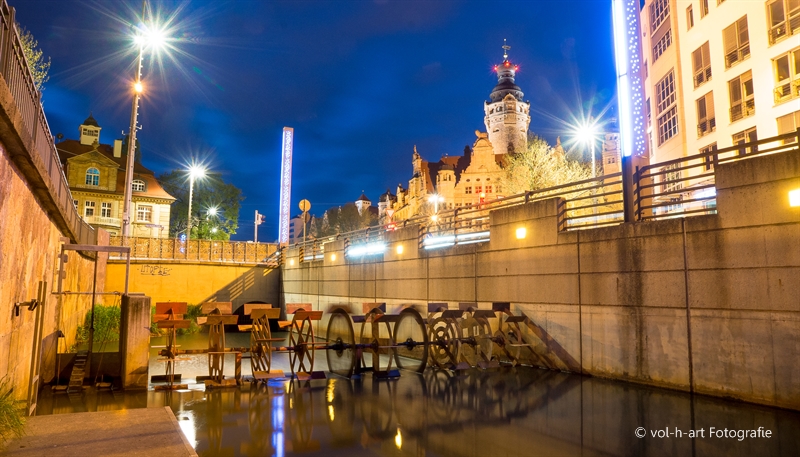 Leipziger Kanäle zur Blauen Stunde