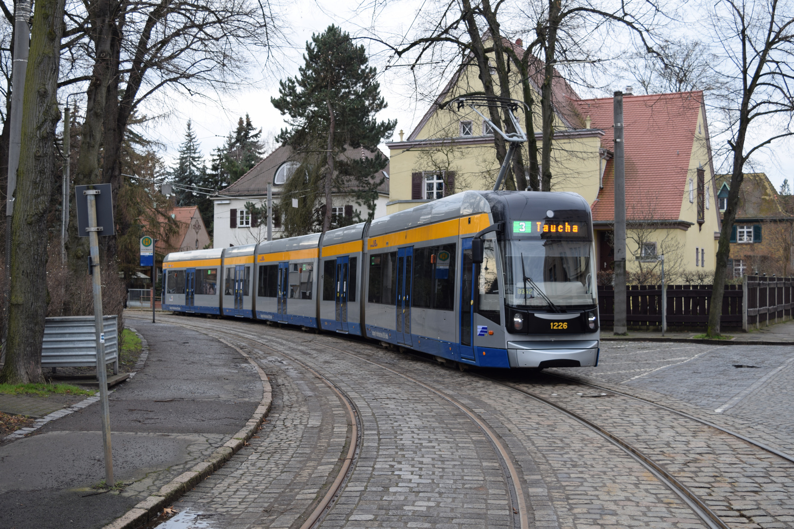 Leipziger Straßenbahn Endhaltestelle Taucha