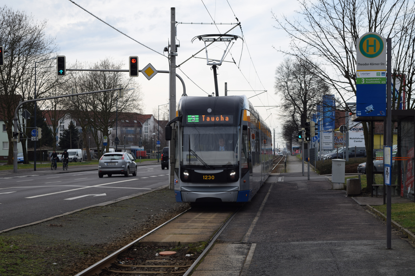 Leipziger Straßenbahn Haltestelle Theodor-Körner-Str. Taucha