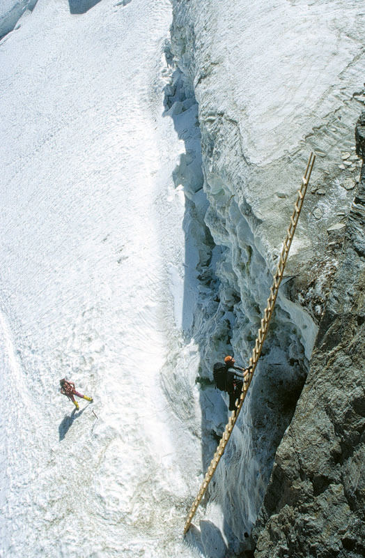 Leiter am Gletscher