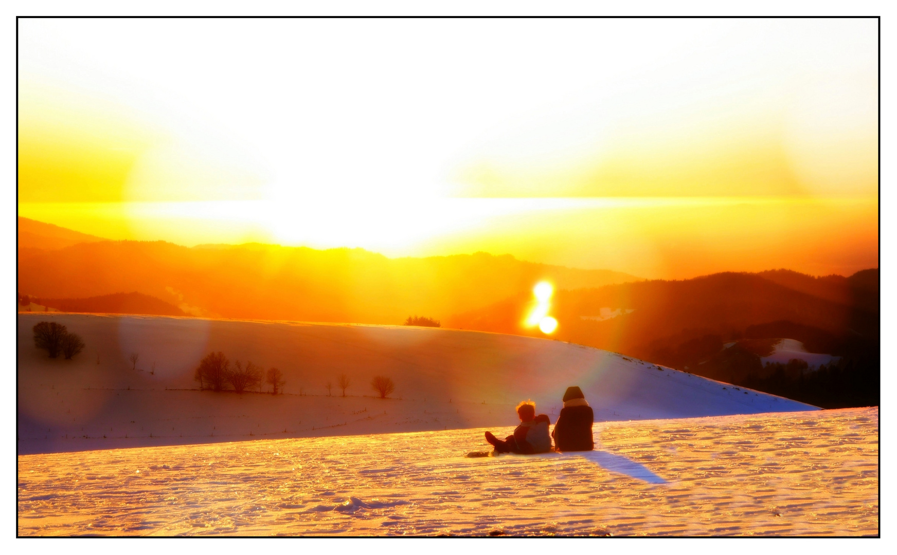 lens flare...herrliche winterliche Sonnenuntergänge