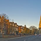 Lensfield Road Eglise ND des Martyrs Anglais peu avant le coucher du soleil en hiver - Cambridge