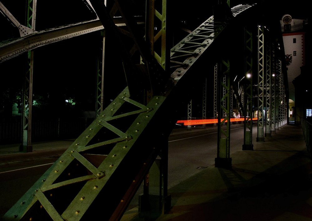 Leoben . Abend & Nacht - an der Wasenbrücke [Südbahn-Exkursion 2014]