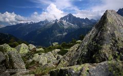 Les aiguilles de Chamonix depuis le sommet de Brevent