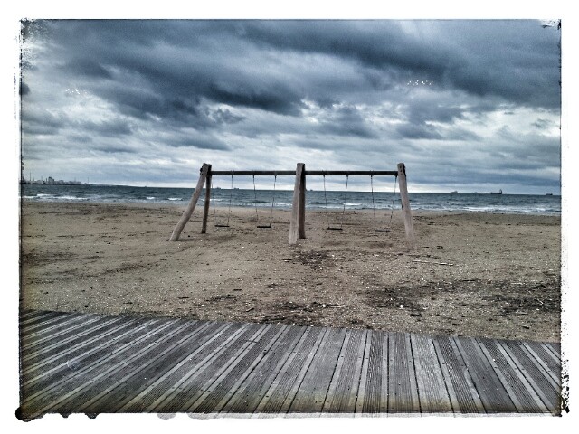 Les balançoires de la grande plage