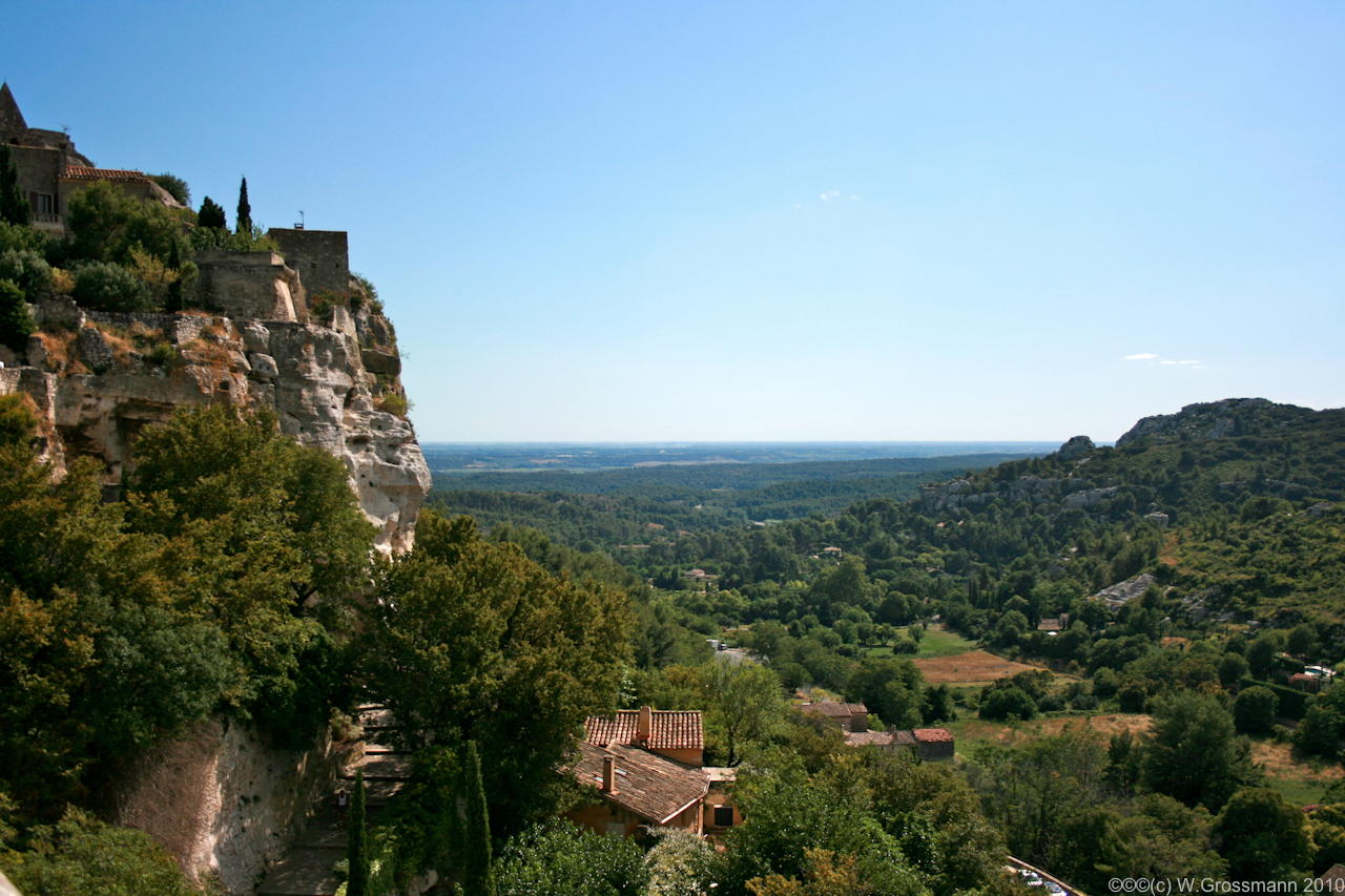 Les Baux-de-Provence Blick nach Süden auf´s Mittelmeer
