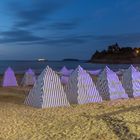 Les cabines de la plage de l'Ecluse à Dinard