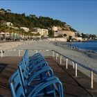 les chaises bleues de la promenade des anglais à NIce