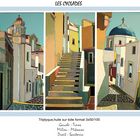 LES CYCLADES huile sur toile triptyque 3x50/100