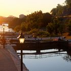 Les écluses du canal Rideau à Ottawa en Ontario, Canada