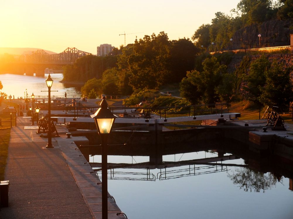 Les écluses du canal Rideau à Ottawa en Ontario, Canada