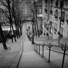 les escaliers à côté du Sacré Coeur...