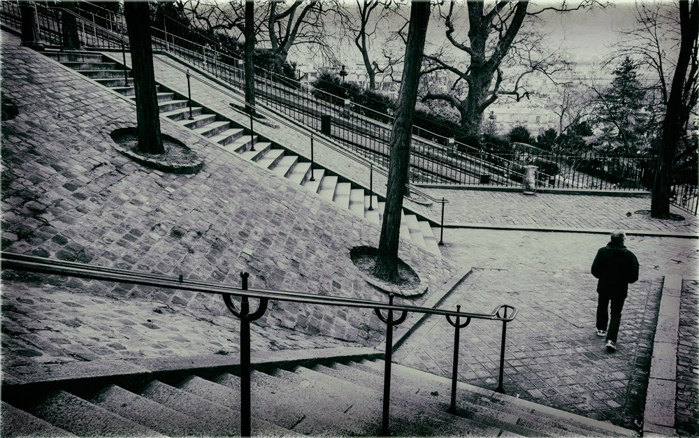 Les escaliers de la butte .