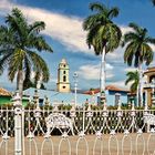 Les lampadaires de la Plaza Mayor à Trinidad