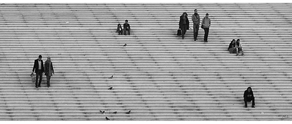 les marches vers la grande Arche