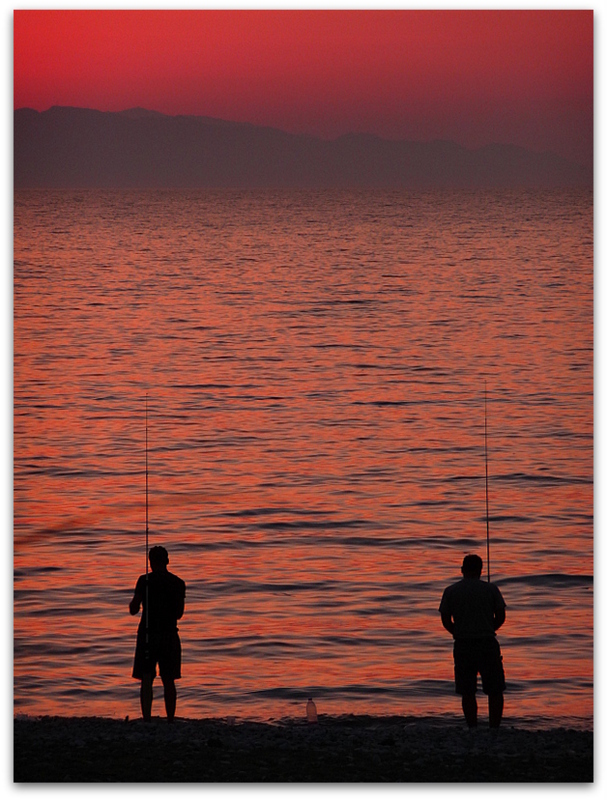 les pécheurs du soir..Rhodes..