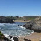 Les plages de Baluden au premier plan et Herlin au fond (à Belle-île-en-Mer)