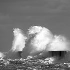 Les vagues en noir et blanc