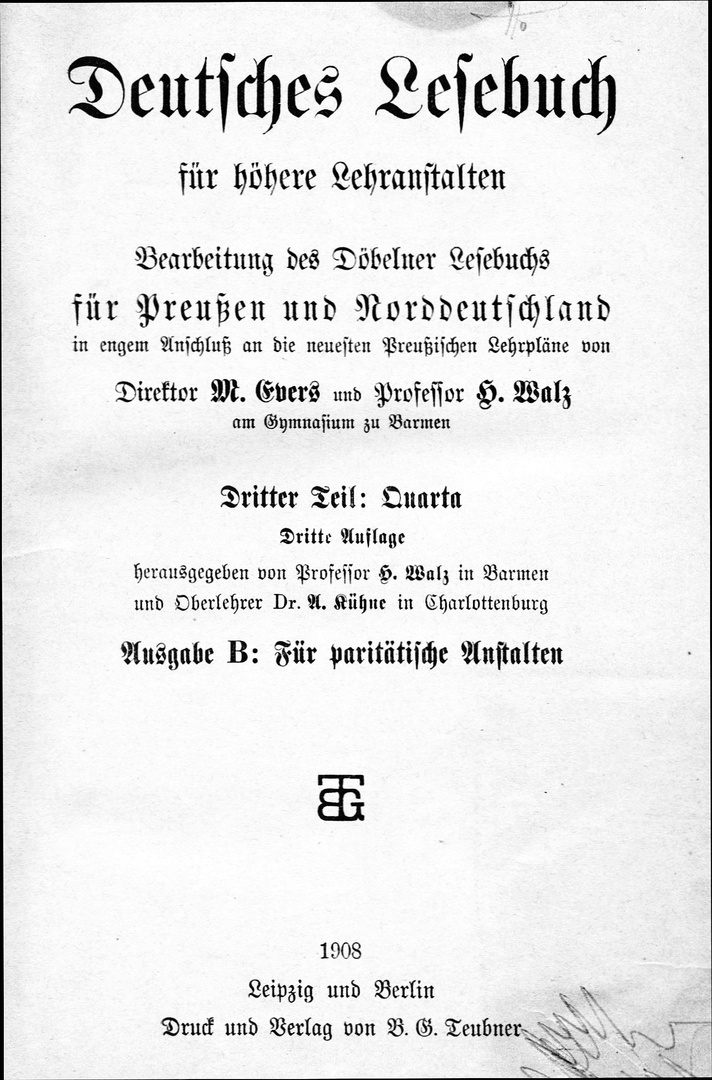 Lesebuch von 1908