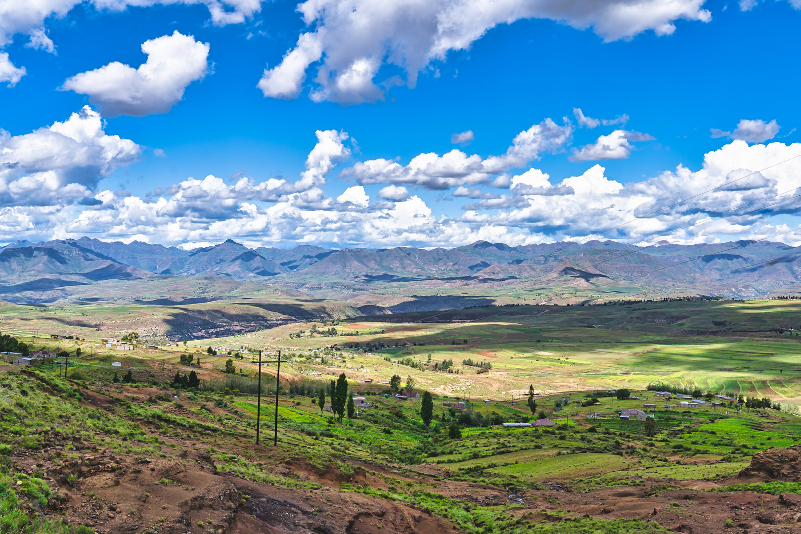 Lesotho -Blick vom Paradis-Pass