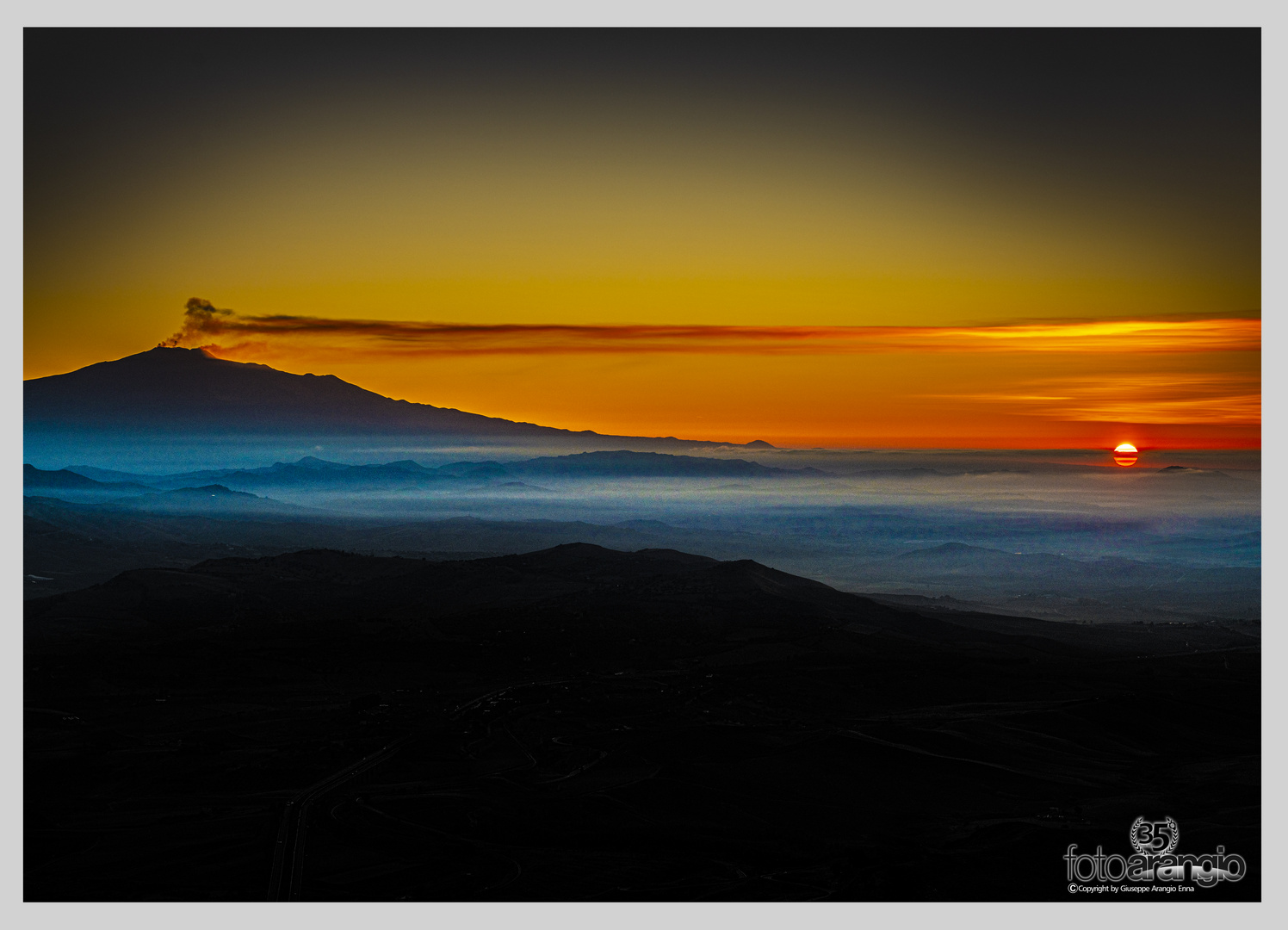 L'etna vista da Enna