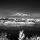 L'Etna, visto dalle saline di Priolo, in una luce "diversa".