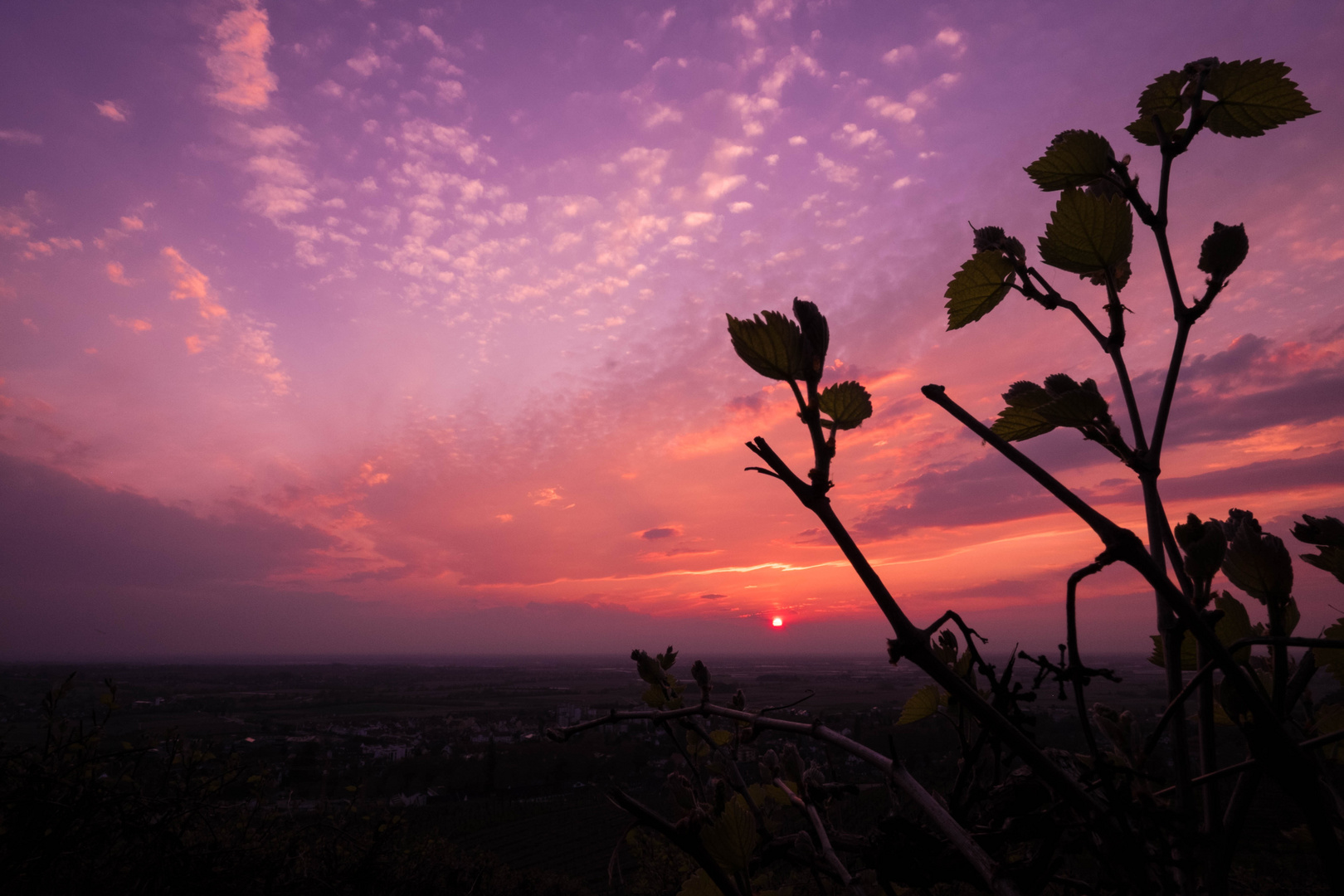 letzte Minuten vor dem Sonnenuntergang