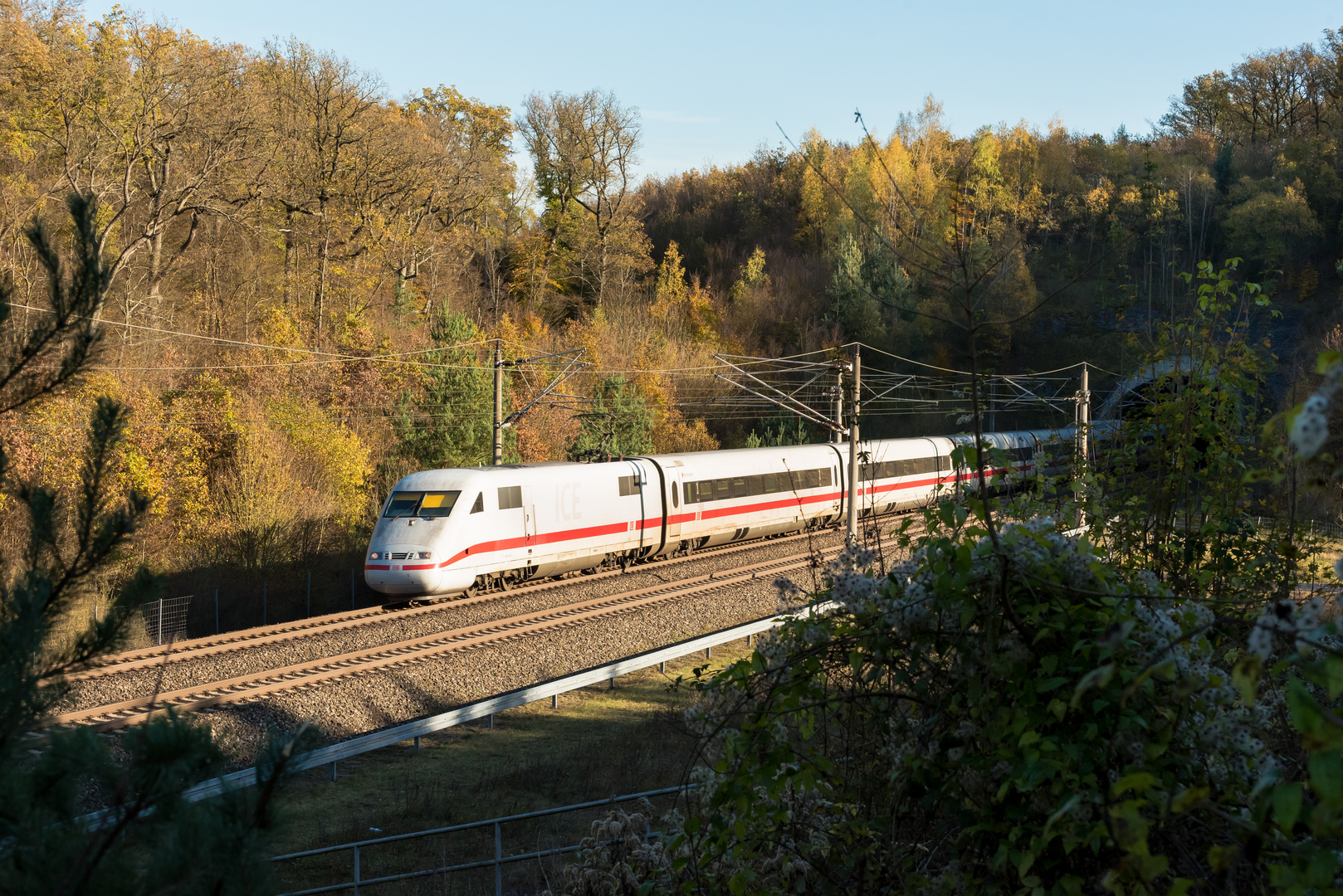 Letzte Sonnenstrahlen für ICE 596