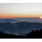 letzte Sonnenstrahlen im Schwarzwald beim Mummelsee...