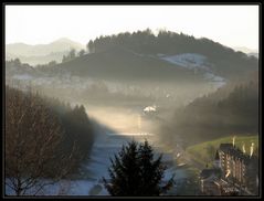 Letzte Sonnenstrahlen im Tal der Demut / St. Gallen, Schweiz