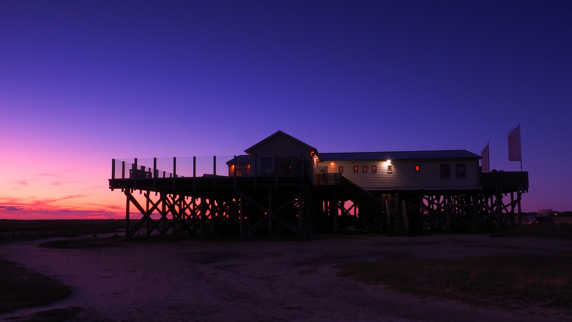 Letzter Abend der Saison für die Strandhütte in St Peter Ording