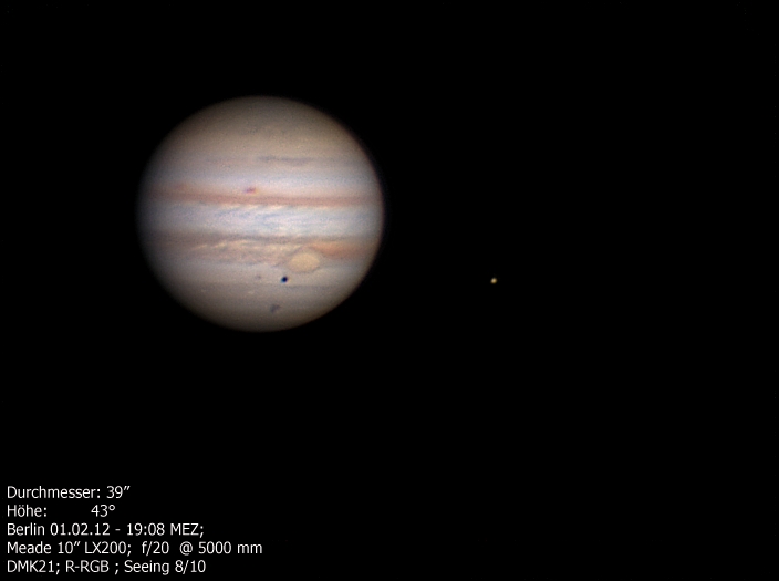 letzter Jupiter der Saison mit 2 Monden